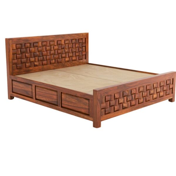 NIWAR SOLID WOOD SHEESHAM BED